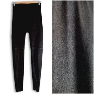ROBERT RODRIGUEZ / Genuine Leather Legging Pull-On Pants Ankle Zip Black 2 Flaw